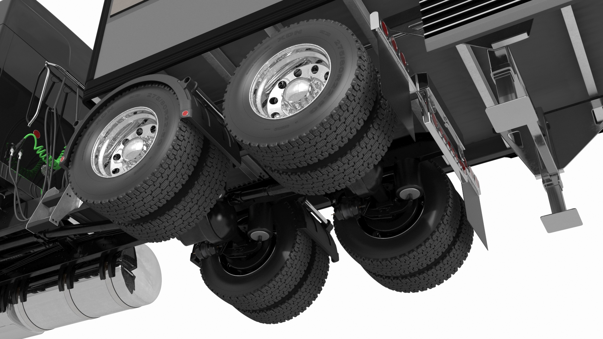 3D Freight Truck with Futuristic Trailer Rigged for Maya model