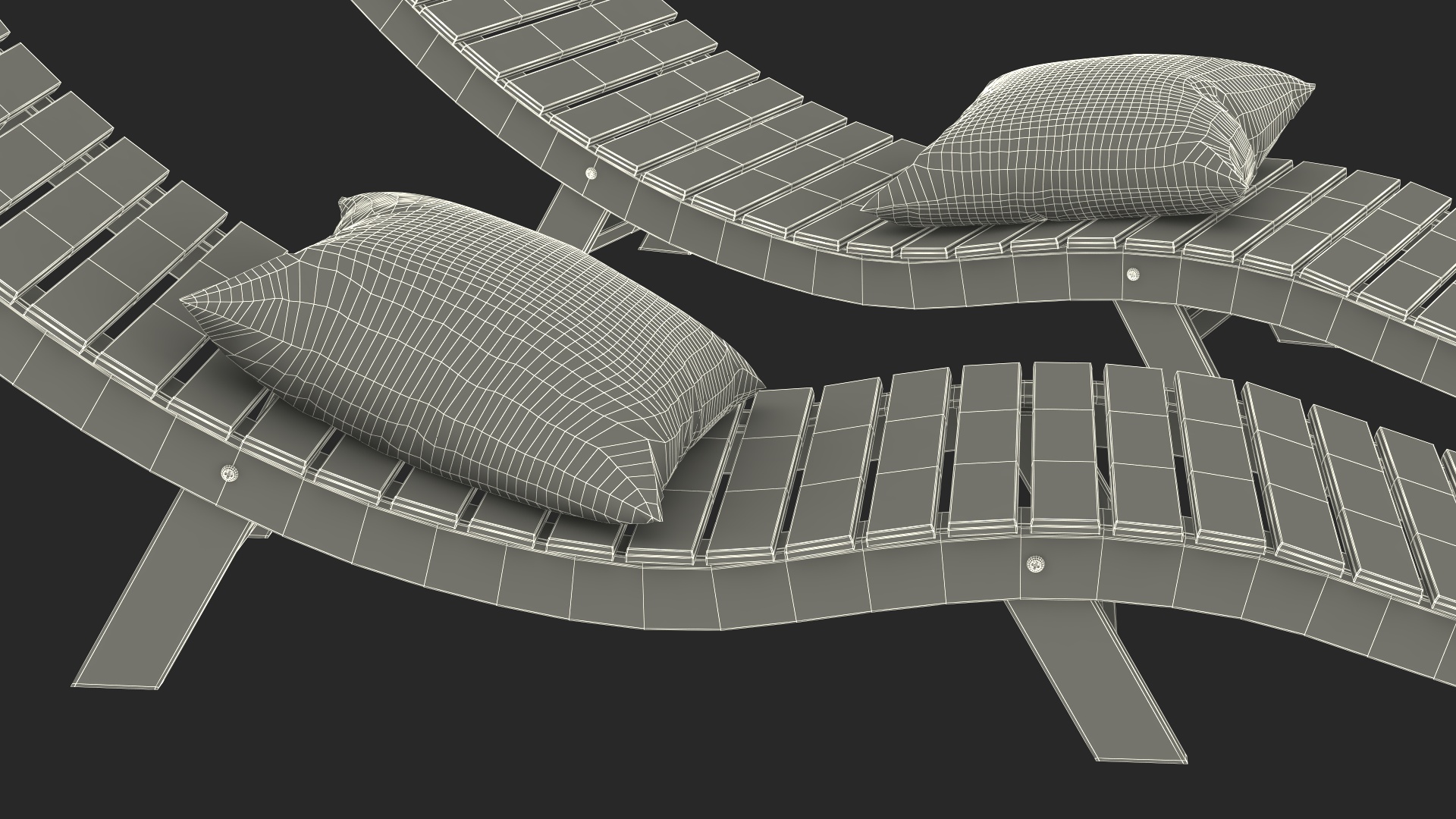 3D Beach Lounger model