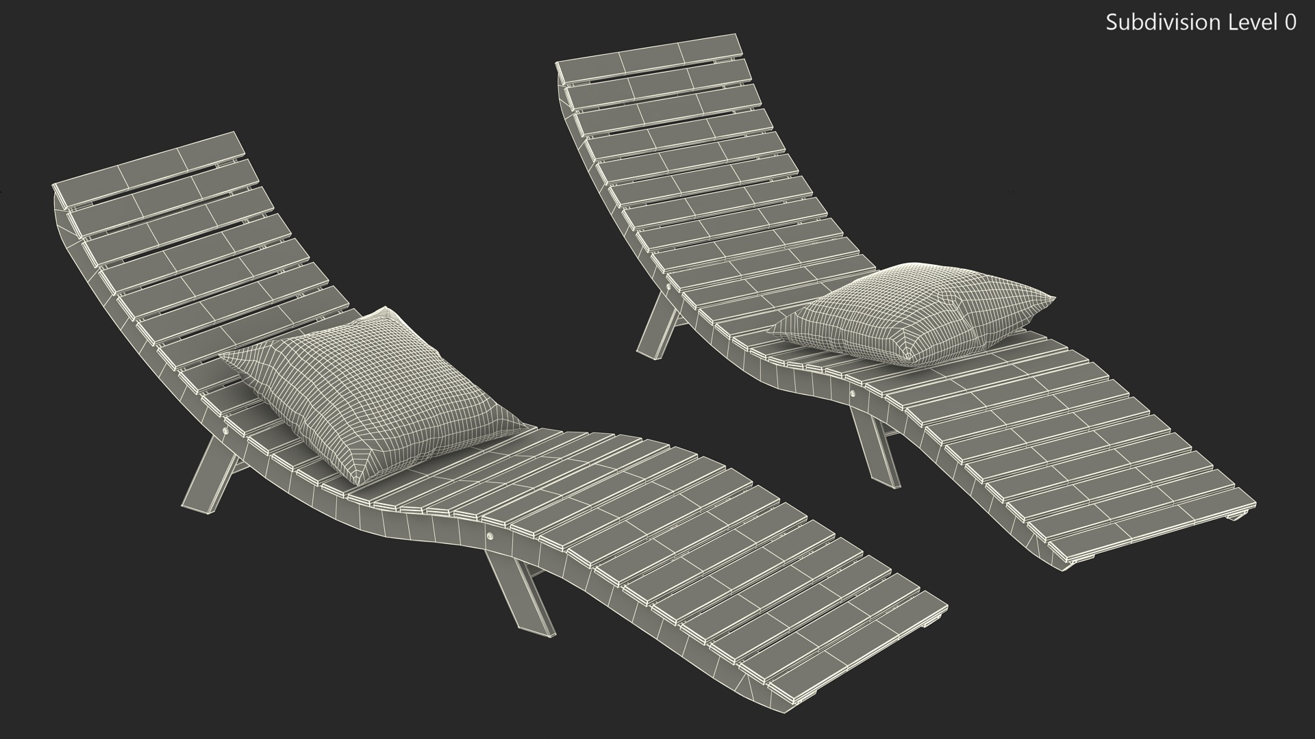 3D Beach Lounger model