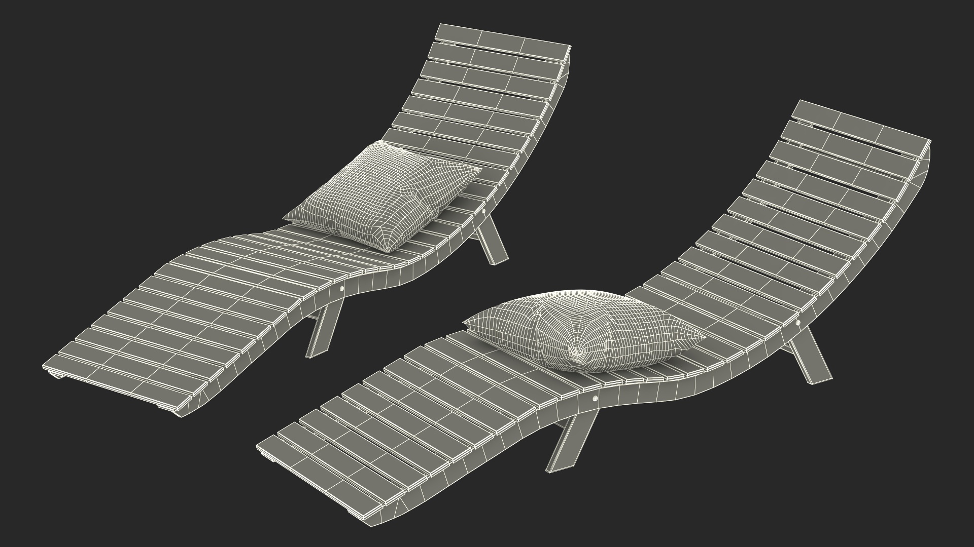 3D Beach Lounger model