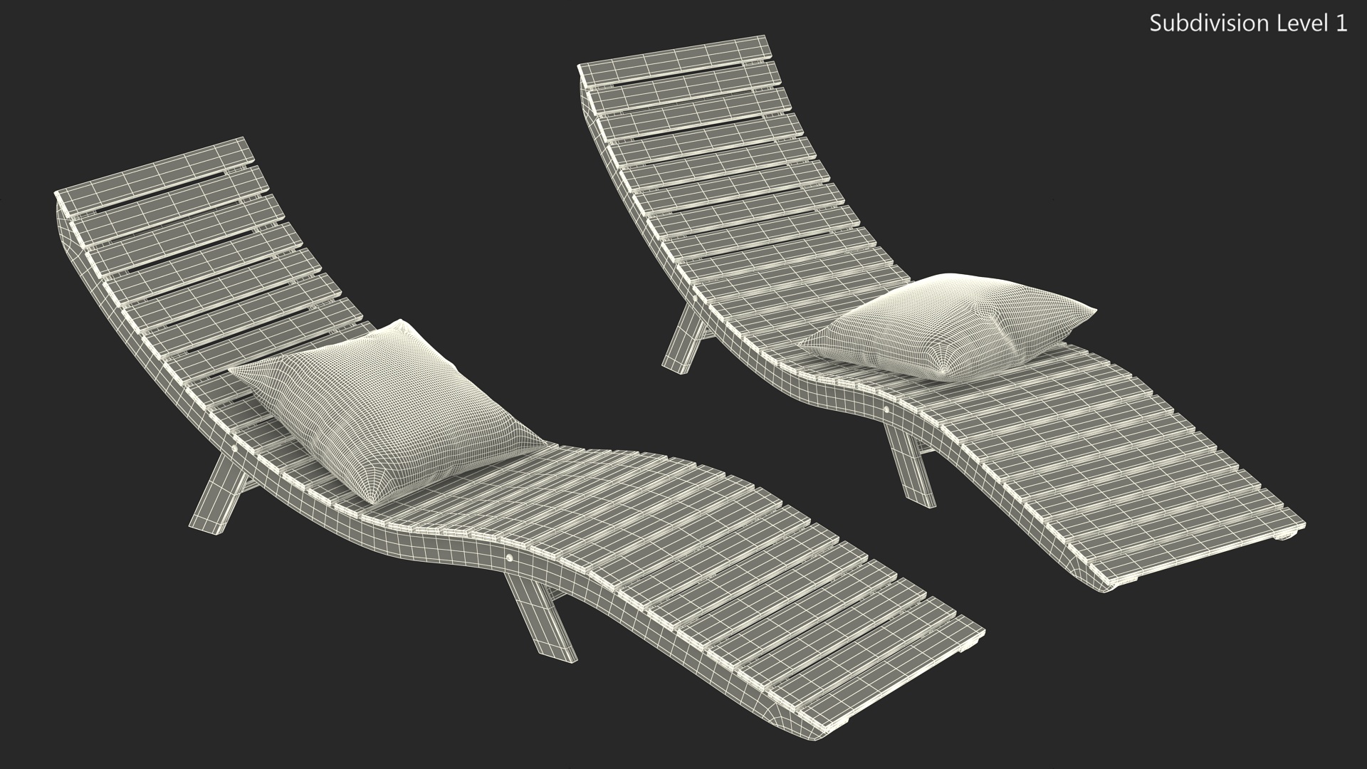 3D Beach Lounger model