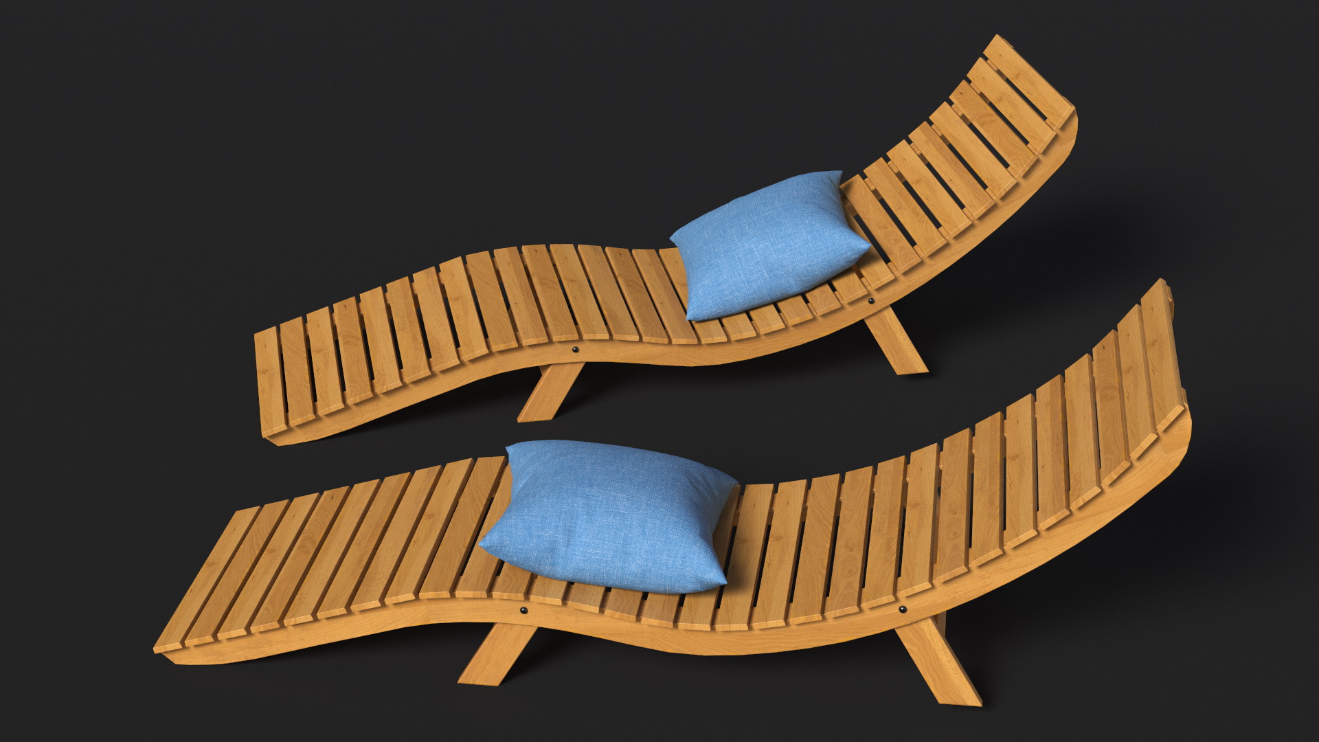 3D Beach Lounger model