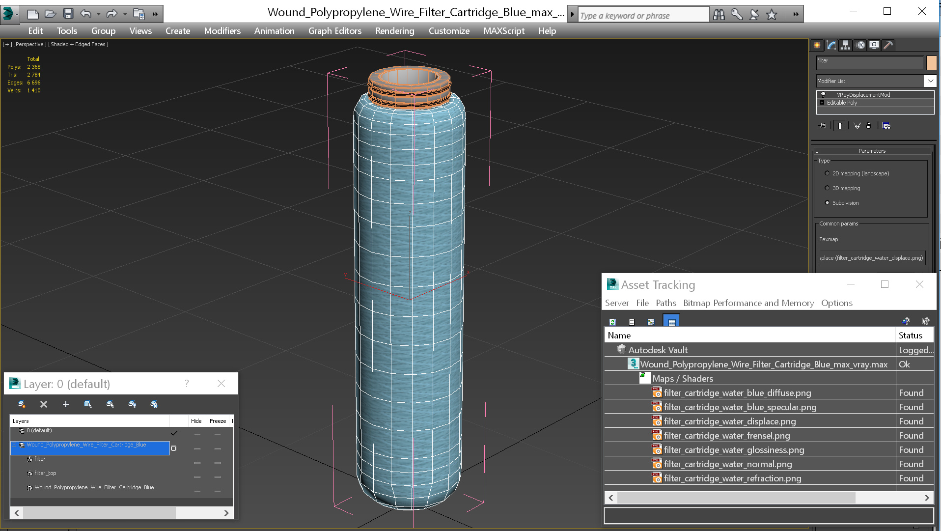 3D Wound Polypropylene Wire Filter Cartridge Blue