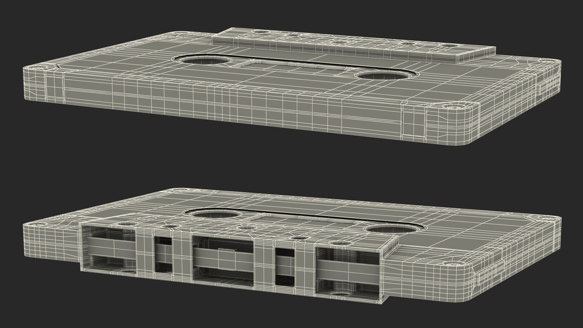 Black Cassette Tape 3D model