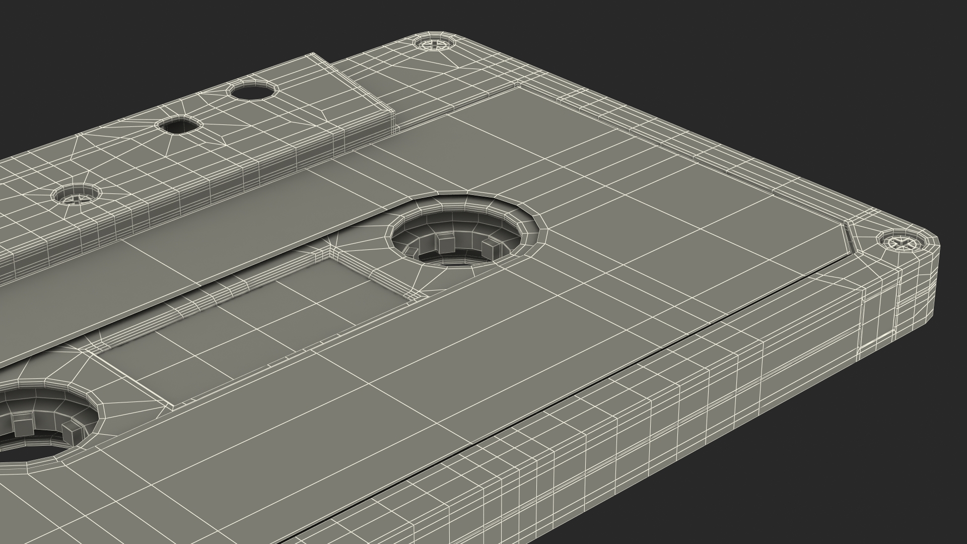 Black Cassette Tape 3D model