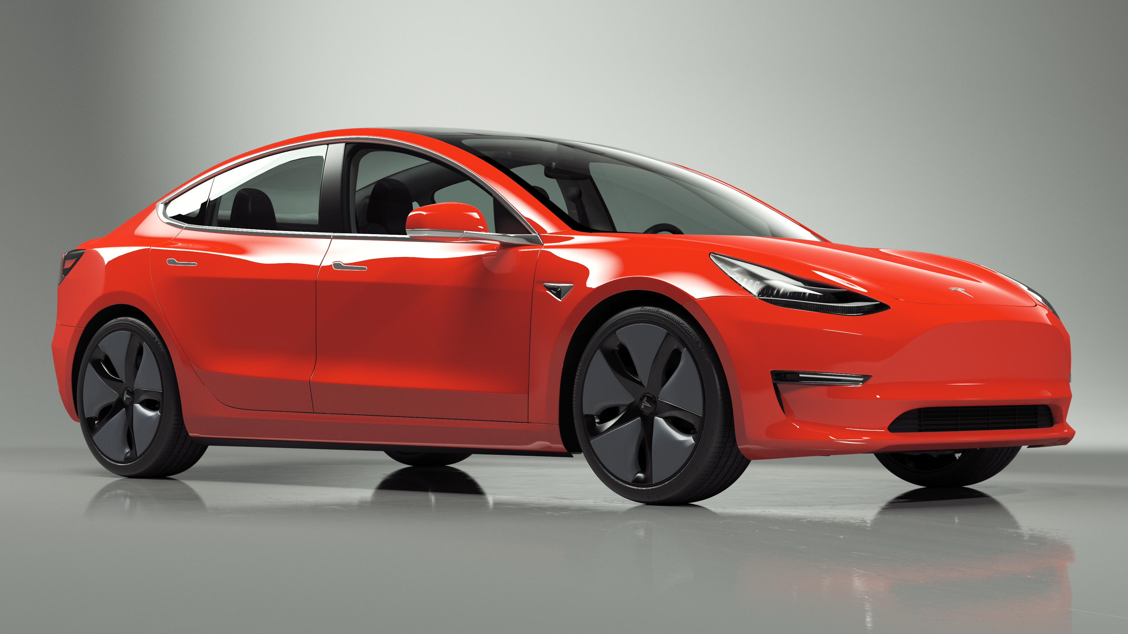 Tesla with Aero Wheel Cower Accessories 3D model