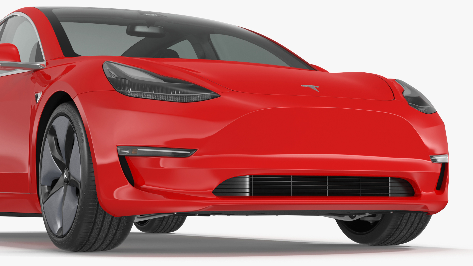 Tesla with Aero Wheel Cower Accessories 3D model