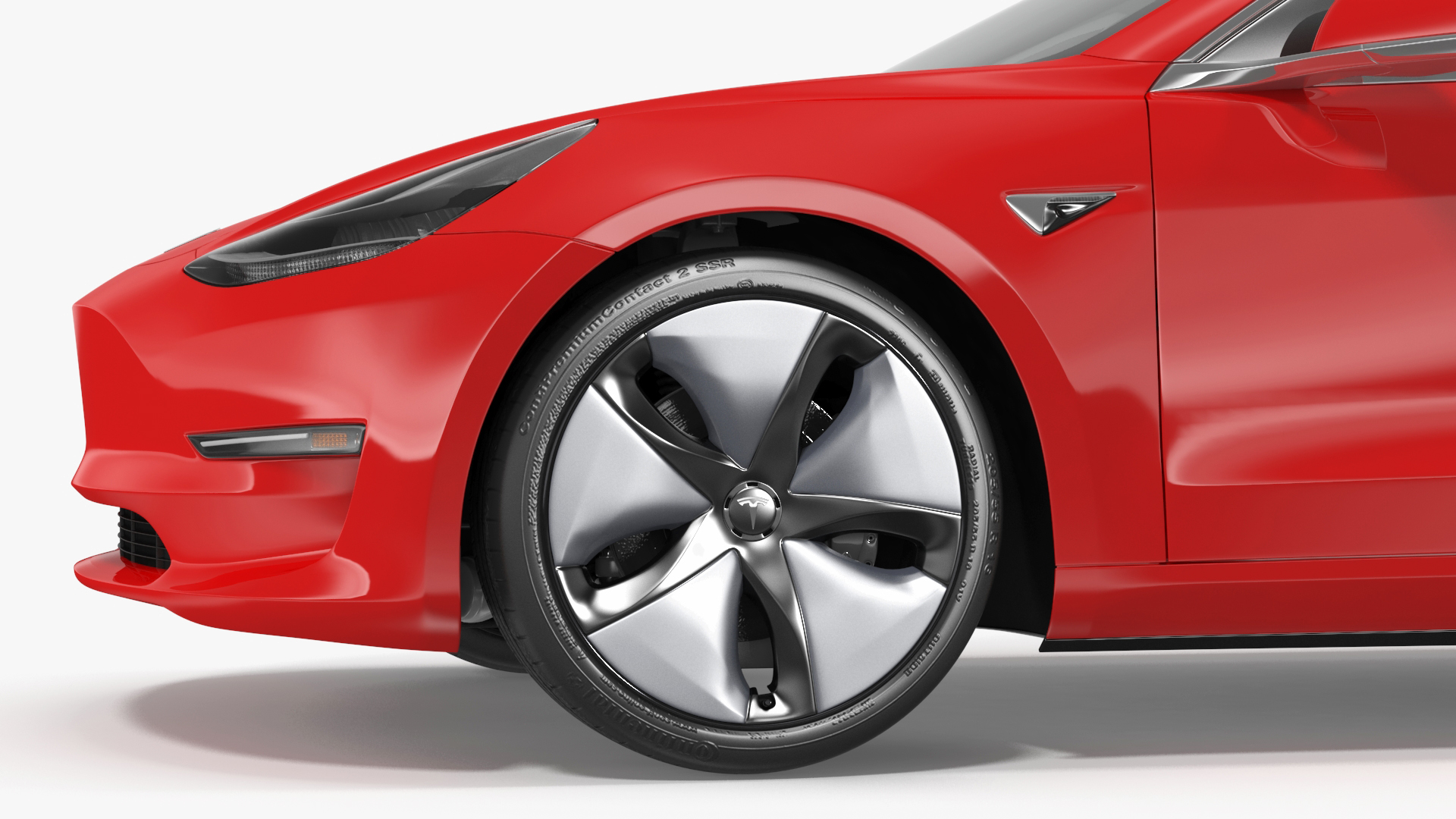 Tesla with Aero Wheel Cower Accessories 3D model