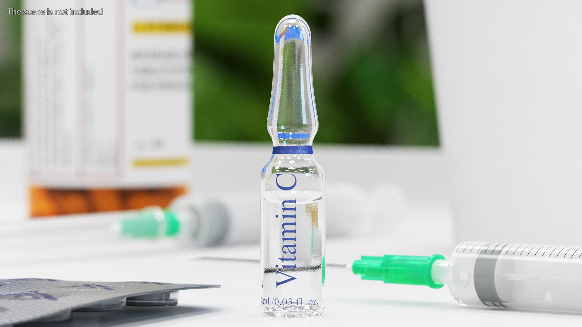 3D model Ascorbic Acid Vitamin C 1ml Ampoule