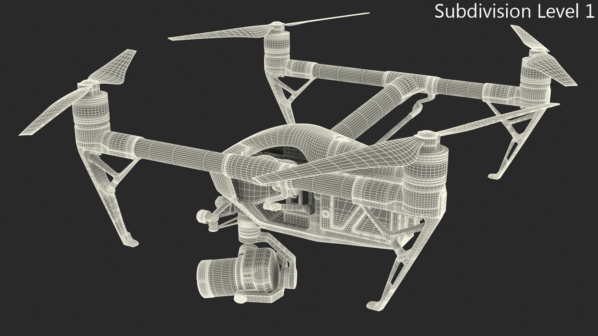 3D DJI Inspire 2 with Zenmuse X7 Camera Rigged model