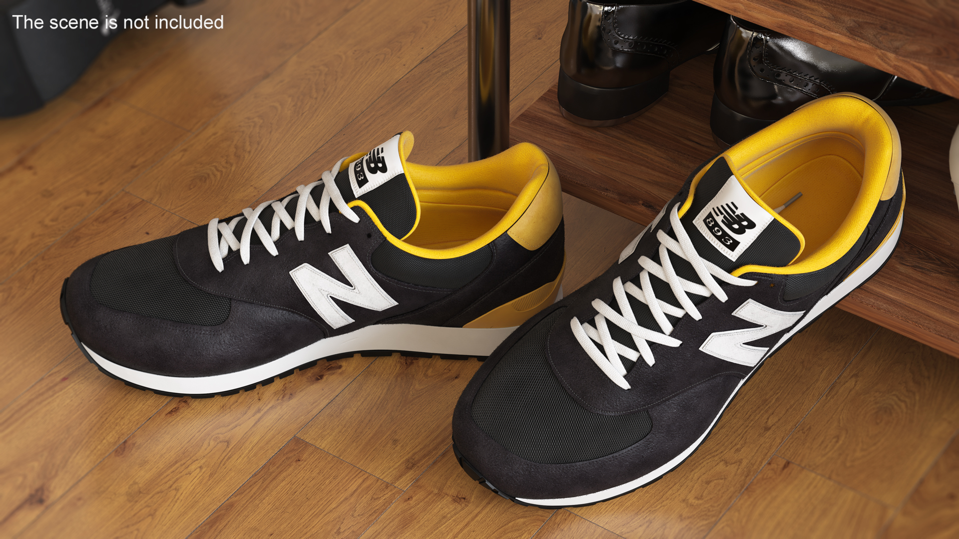 3D model New Balance Black Core Sneakers Fur
