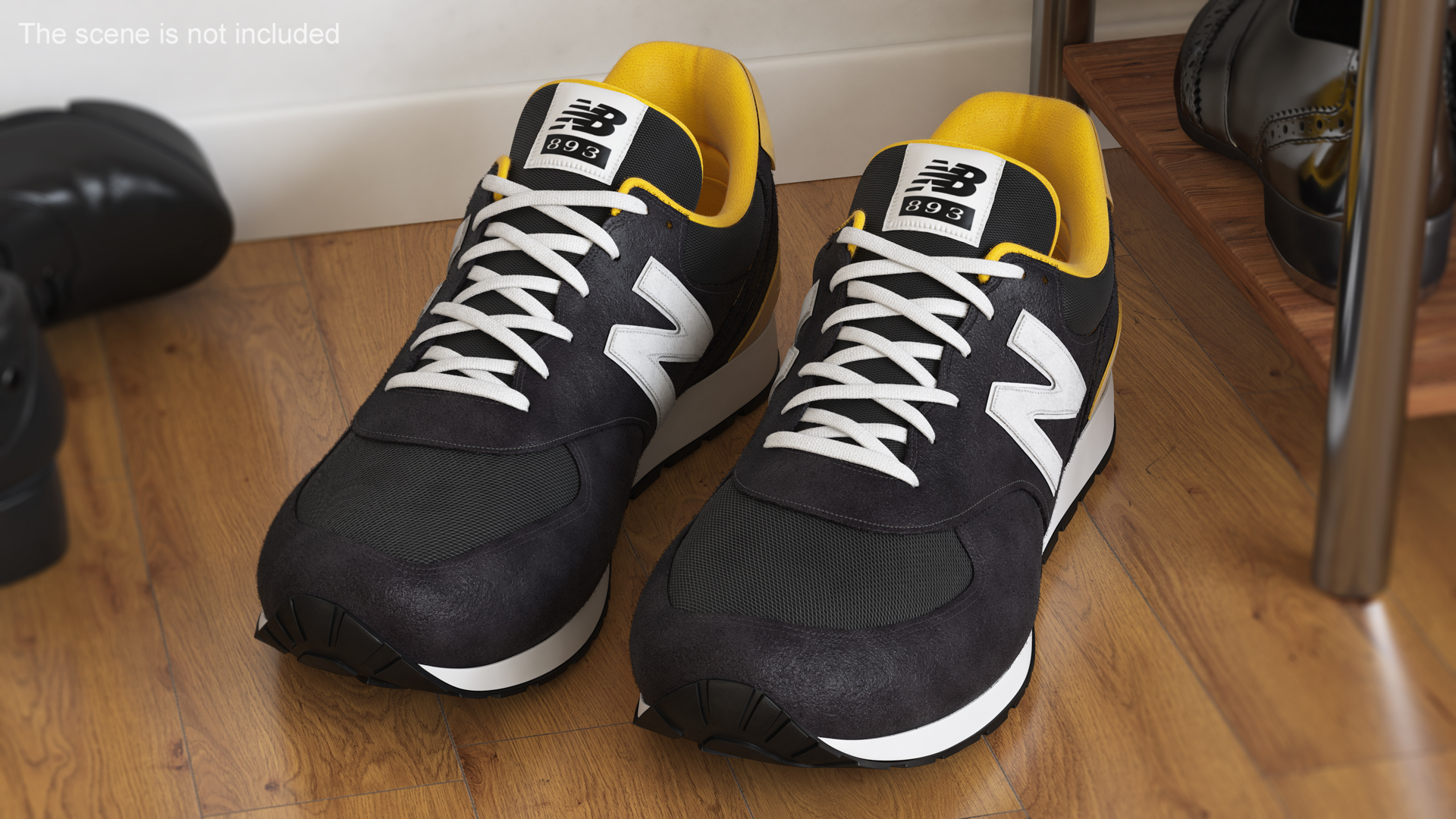 3D model New Balance Black Core Sneakers Fur