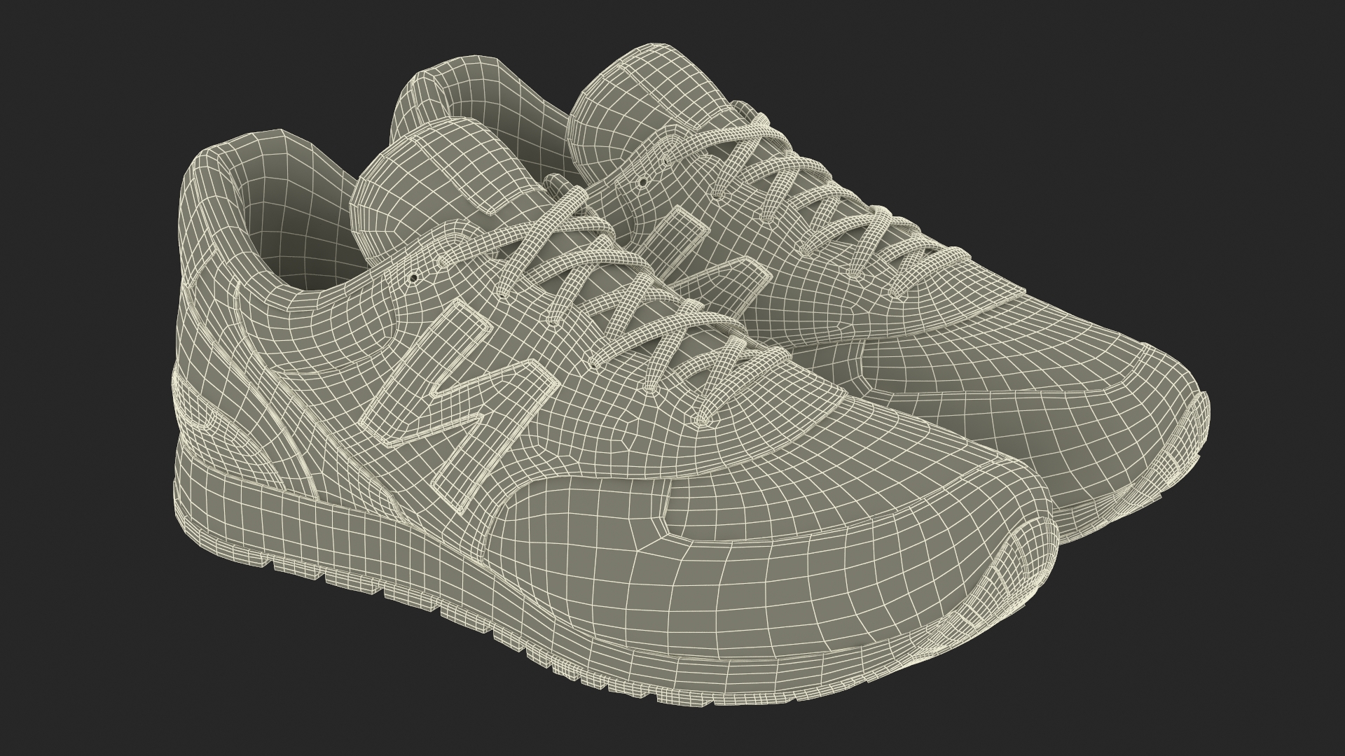 3D model New Balance Black Core Sneakers Fur