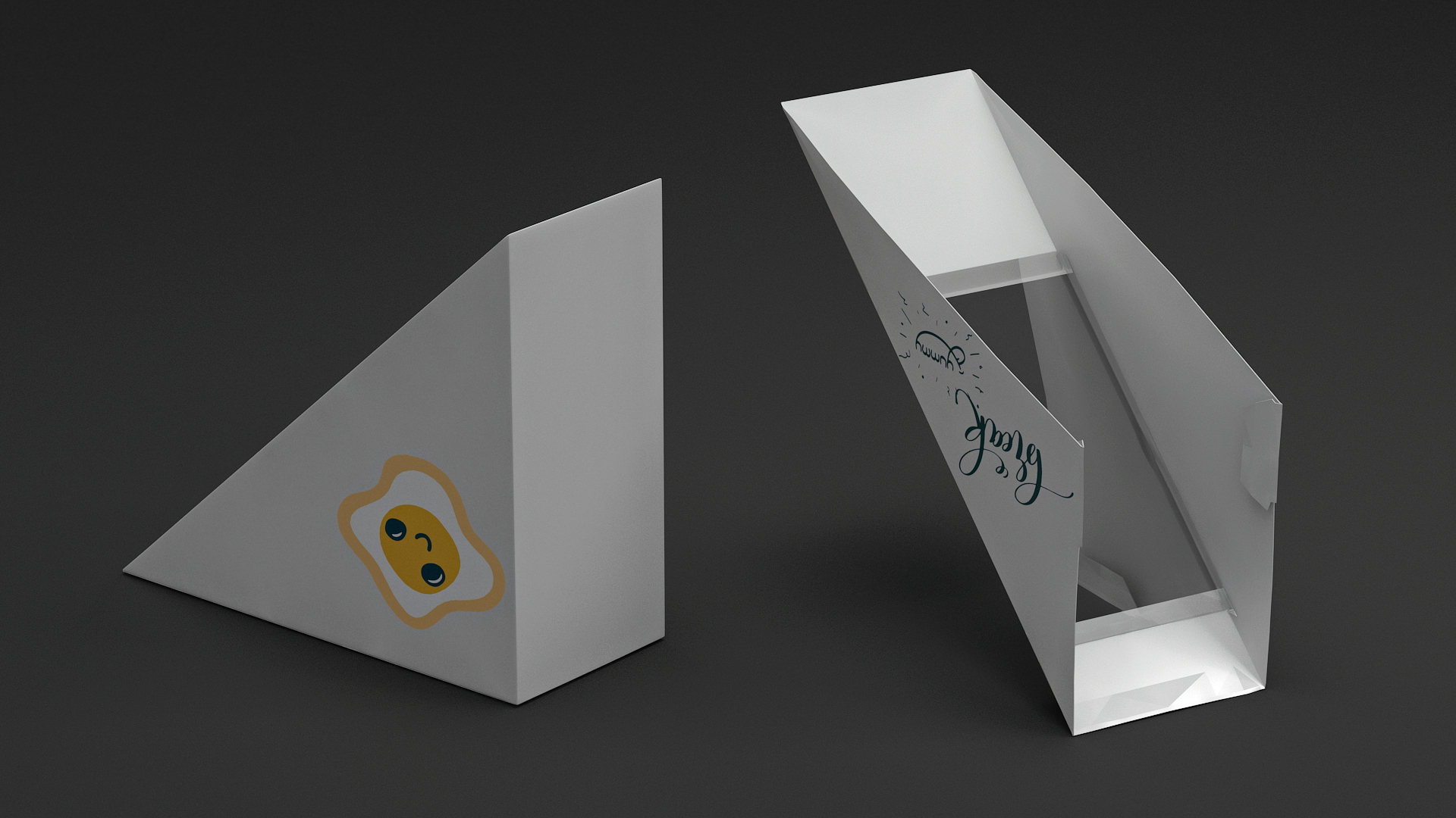 3D Paper Small Design Sandwich Box