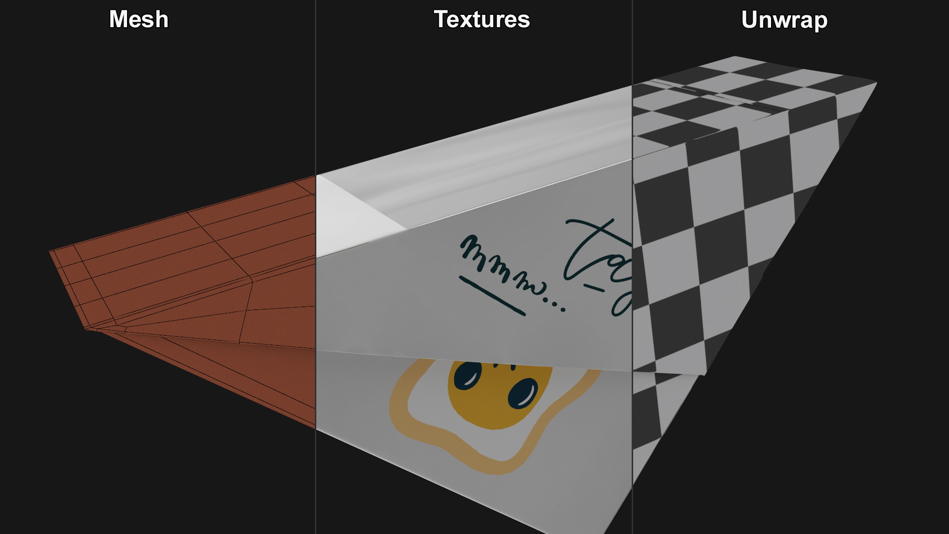 3D Paper Small Design Sandwich Box