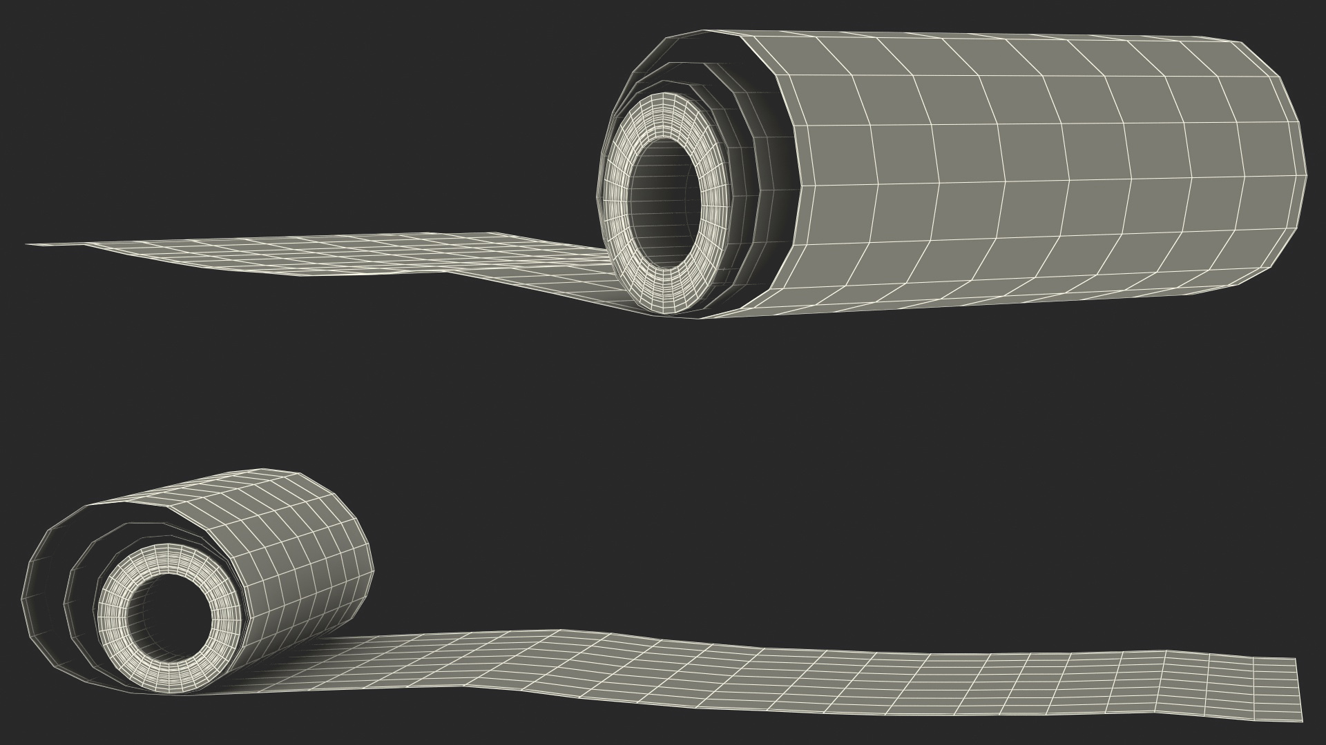 3D model Wrapping Paper in a Roll White