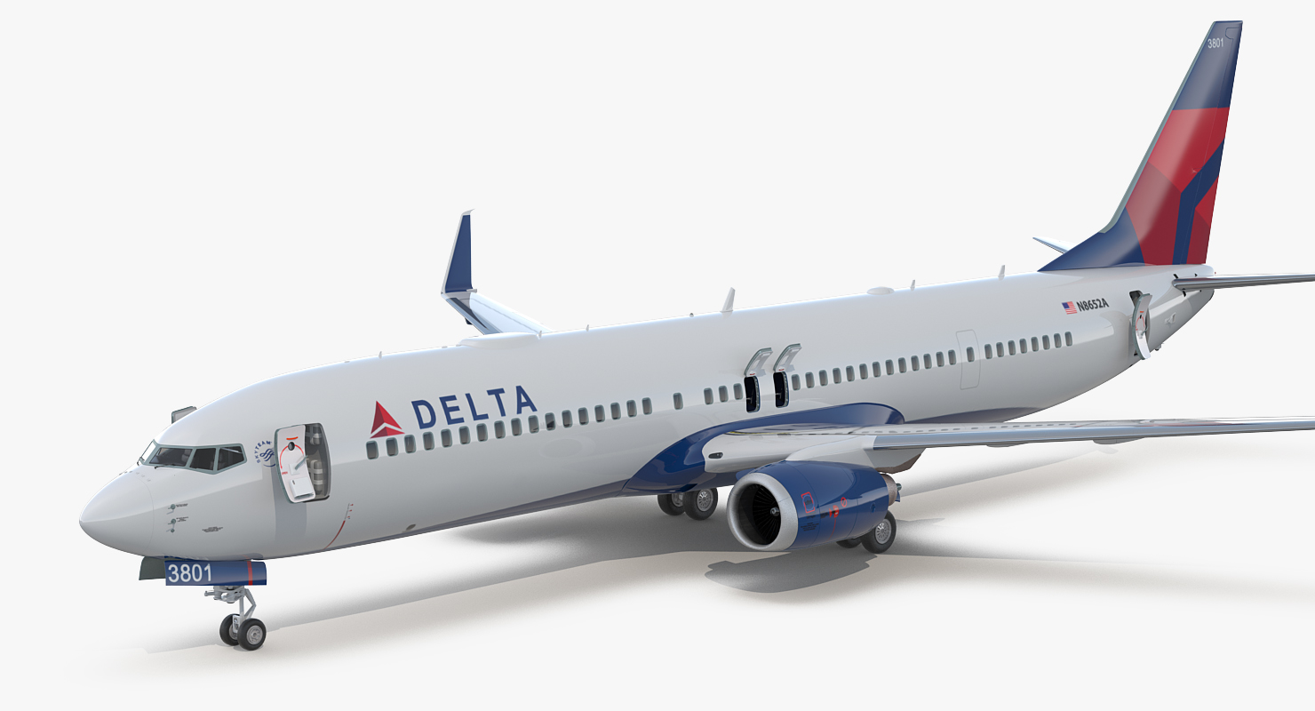 3D Boeing 737 900 with Interior and Cockpit Delta Air Lines Rigged model