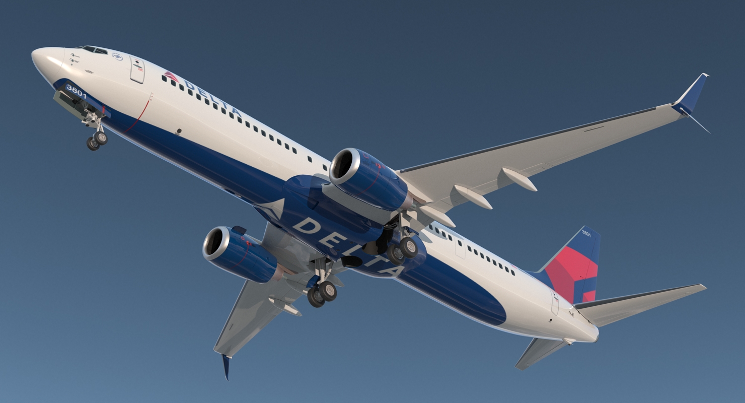 3D Boeing 737 900 with Interior and Cockpit Delta Air Lines Rigged model