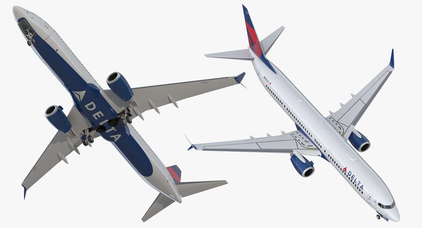 3D Boeing 737 900 with Interior and Cockpit Delta Air Lines Rigged model