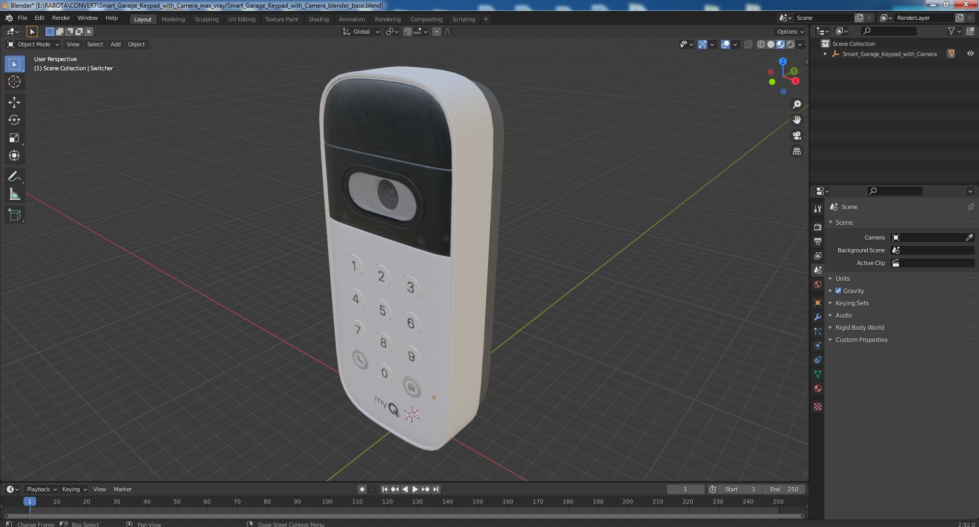 3D Smart Garage Keypad with Camera