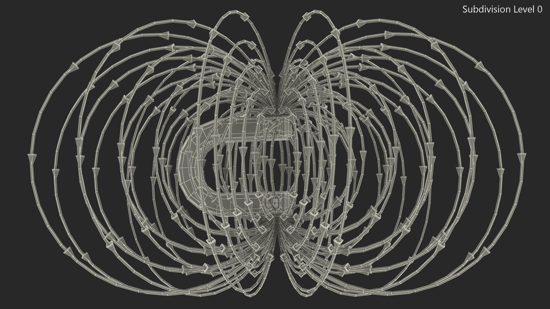 Magnetic Field U Shape Magnet 3D model
