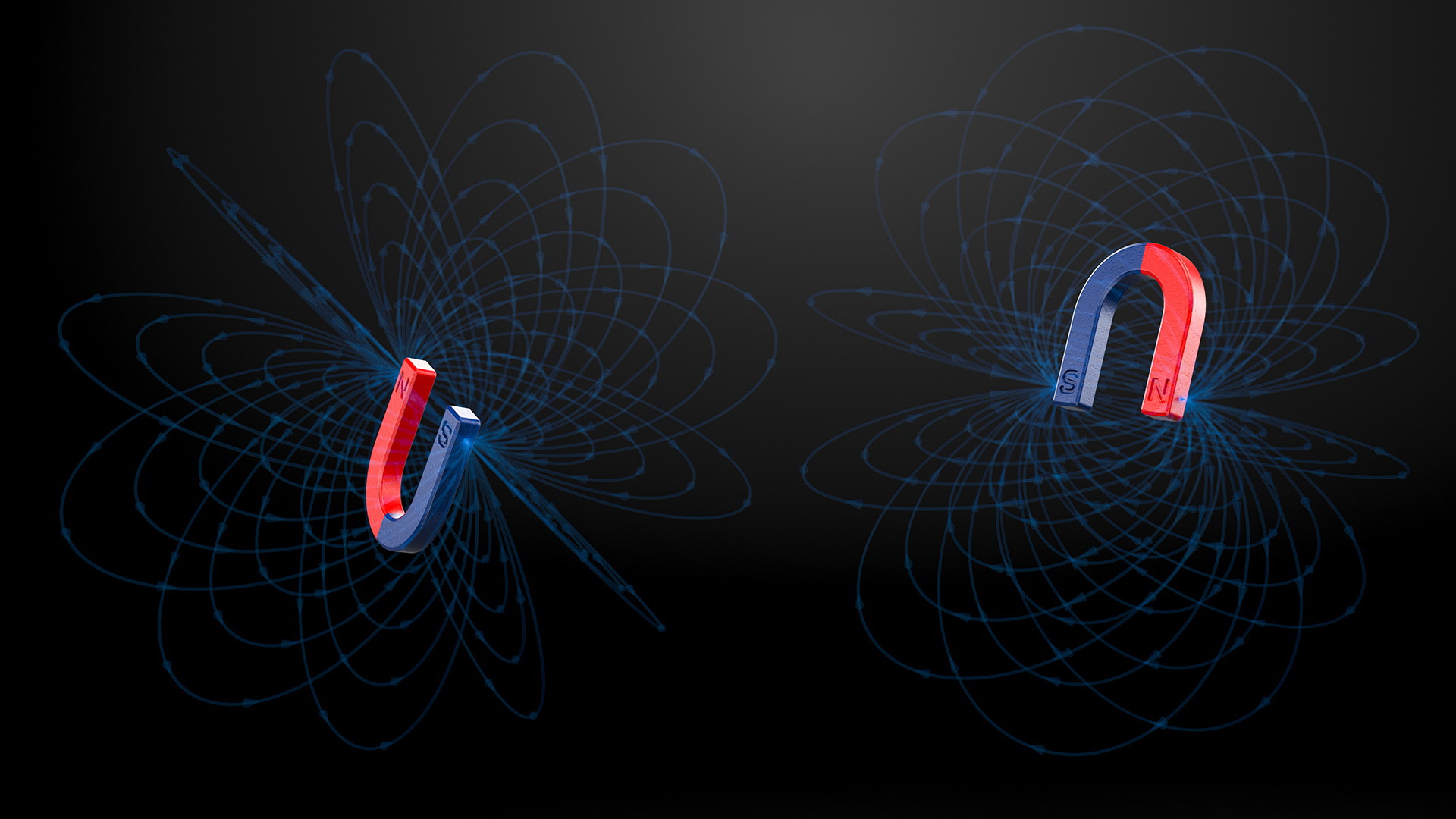Magnetic Field U Shape Magnet 3D model