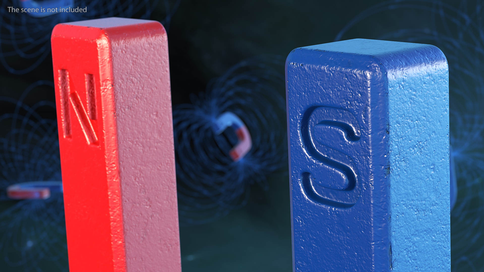 Magnetic Field U Shape Magnet 3D model
