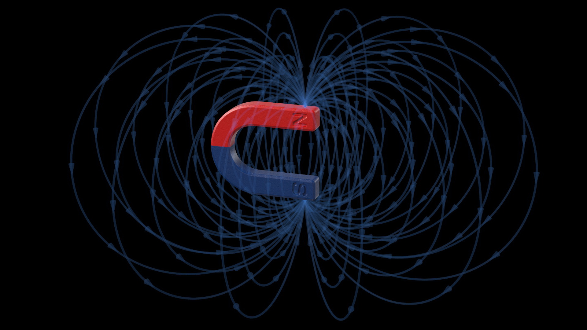 Magnetic Field U Shape Magnet 3D model
