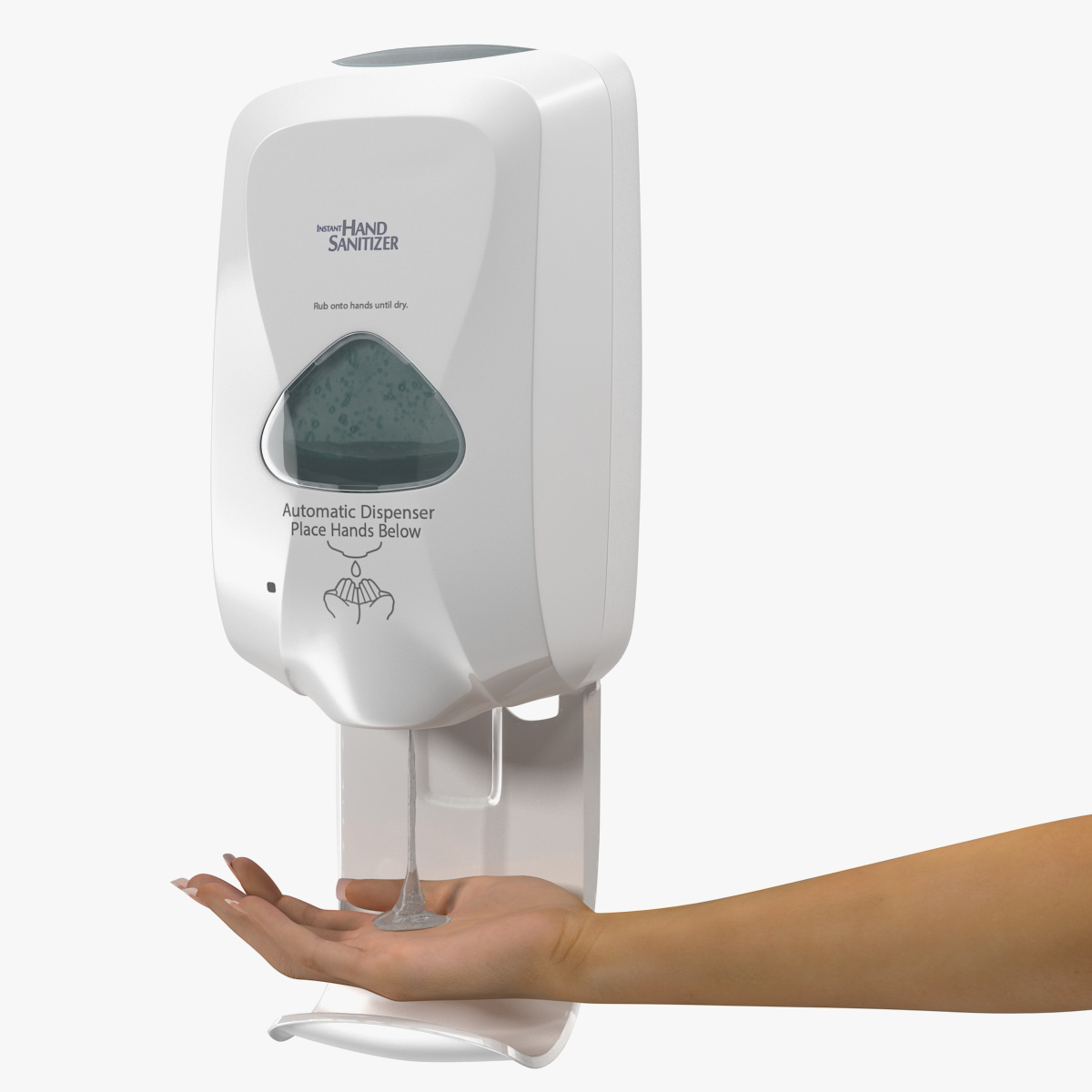 Touch Free Dispenser Generic with Hand Rigged 3D Model