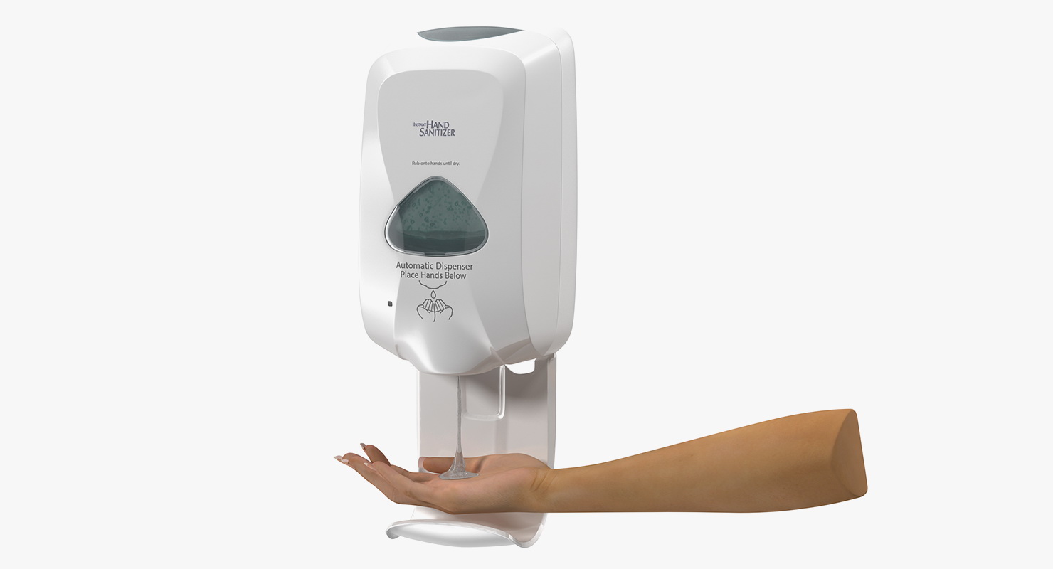 3D model Touch Free Dispenser Generic with Hand Rigged