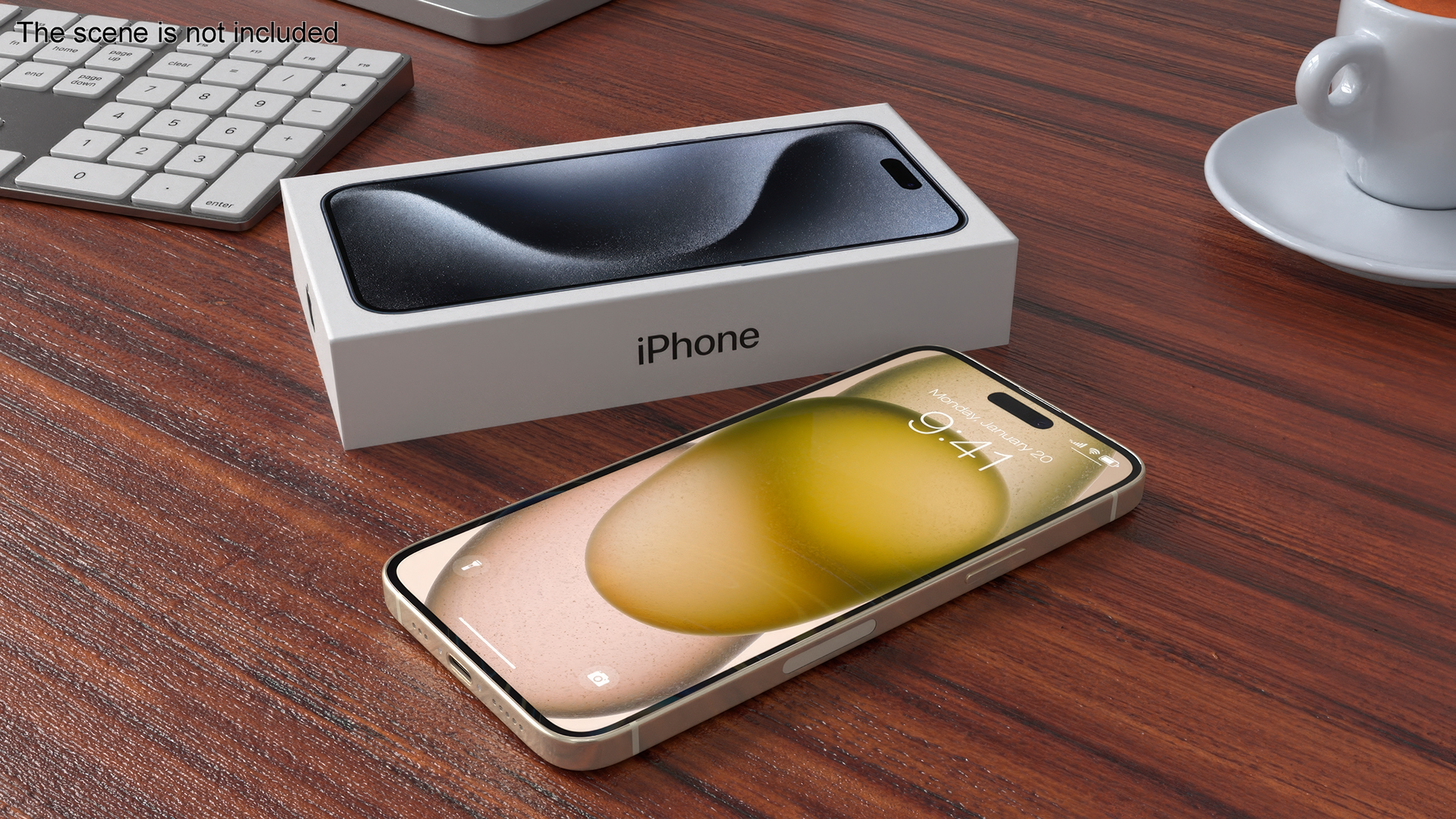 3D model IPhone 15 Yellow Unpacked