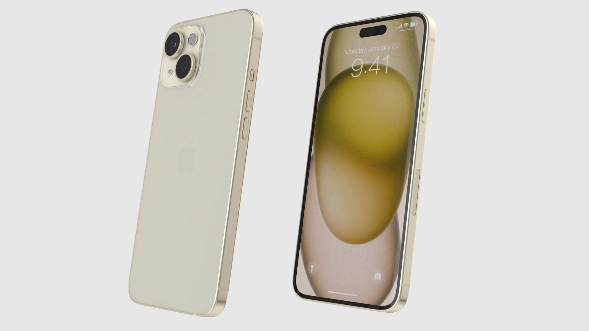 3D model IPhone 15 Yellow Unpacked