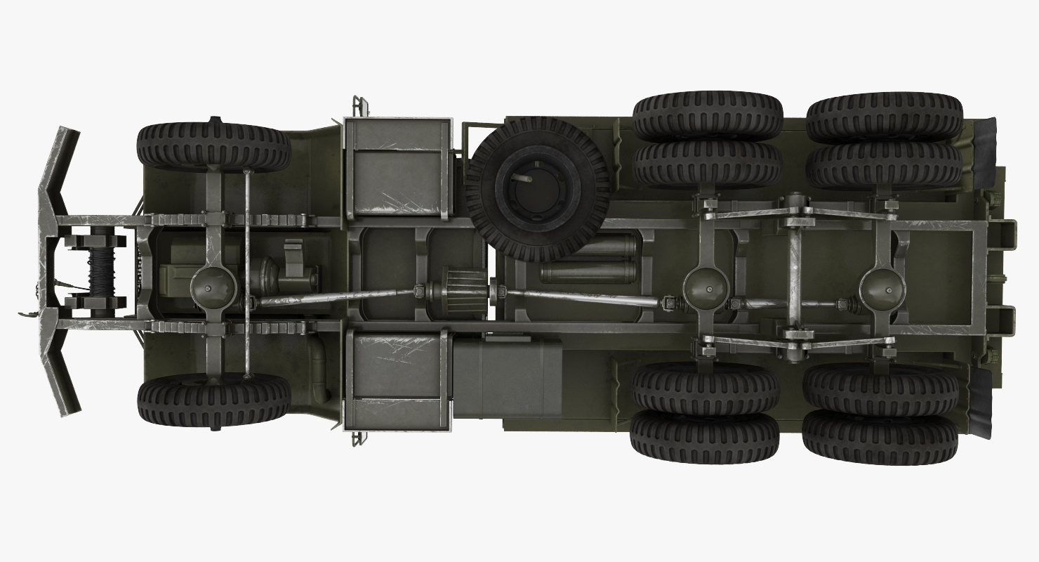 US Army Fuel Tank Truck m49 Rigged 3D model