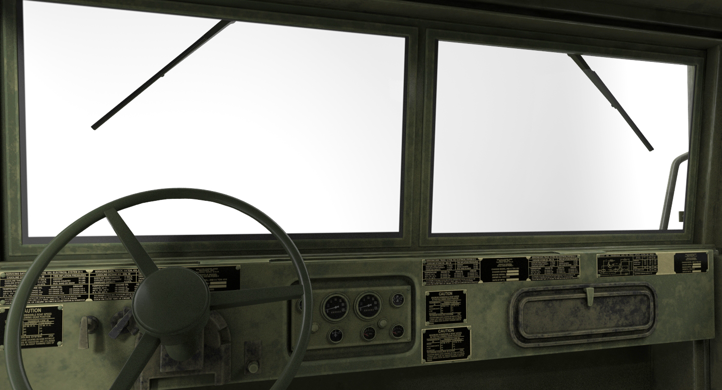 US Army Fuel Tank Truck m49 Rigged 3D model