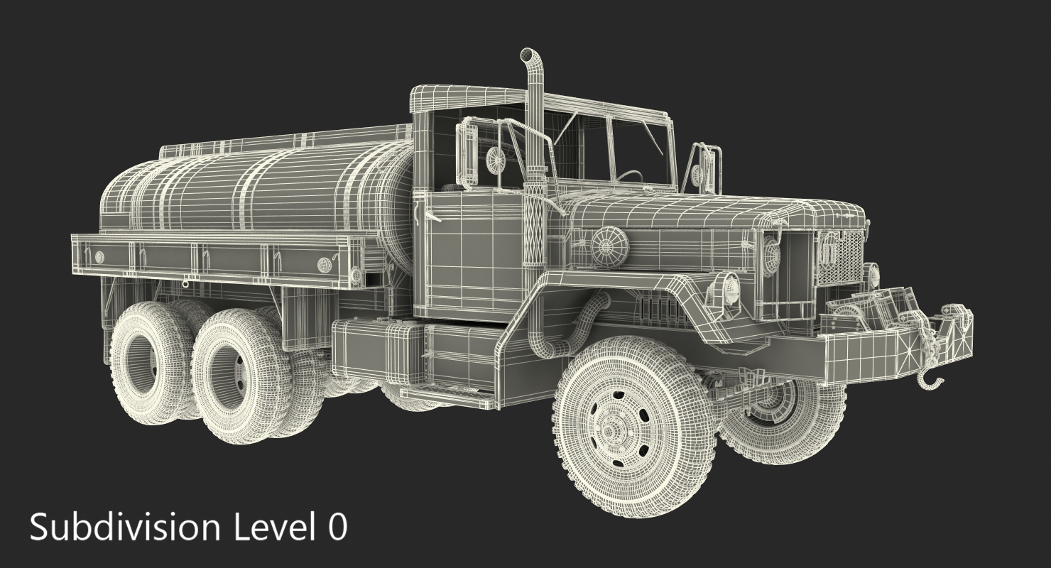 US Army Fuel Tank Truck m49 Rigged 3D model