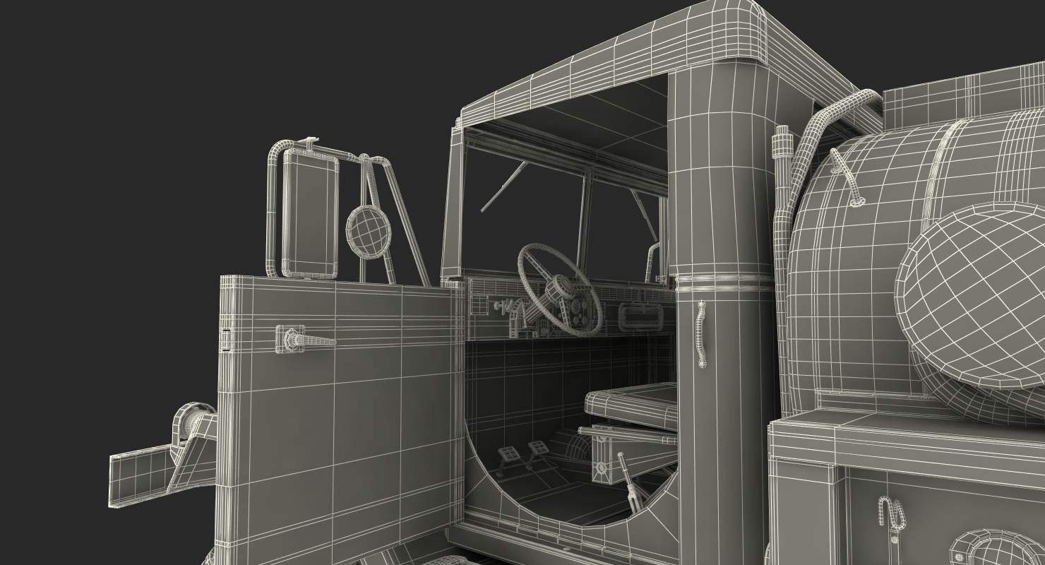 US Army Fuel Tank Truck m49 Rigged 3D model