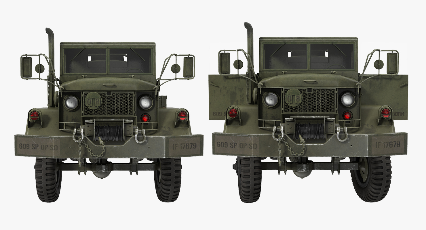 US Army Fuel Tank Truck m49 Rigged 3D model