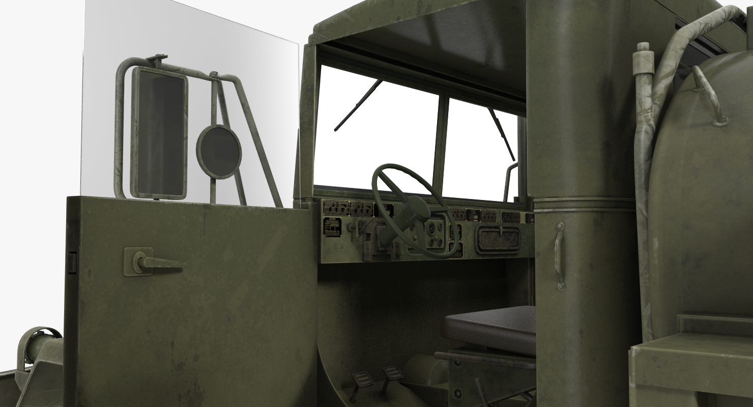 US Army Fuel Tank Truck m49 Rigged 3D model