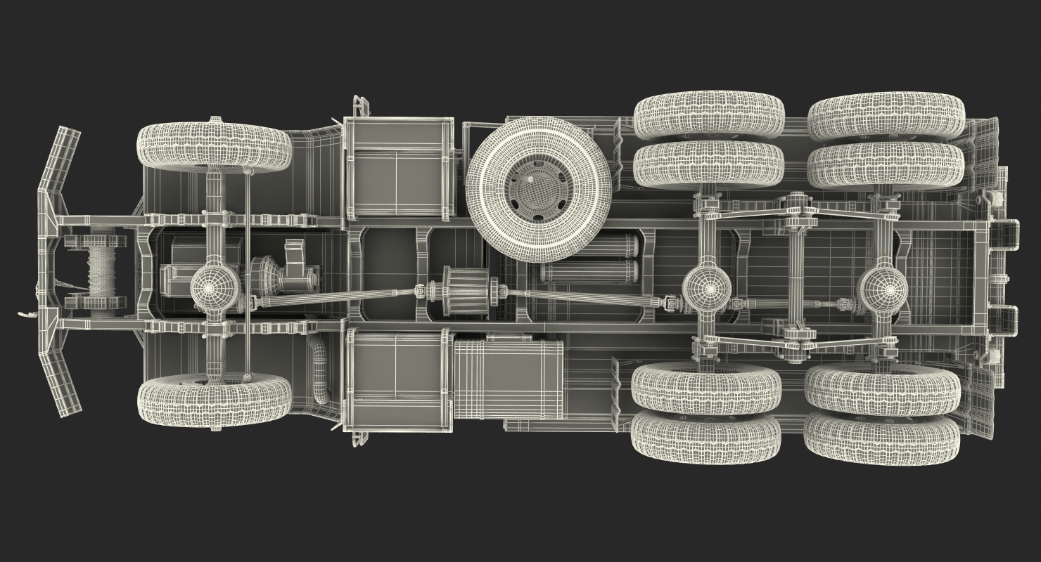 US Army Fuel Tank Truck m49 Rigged 3D model