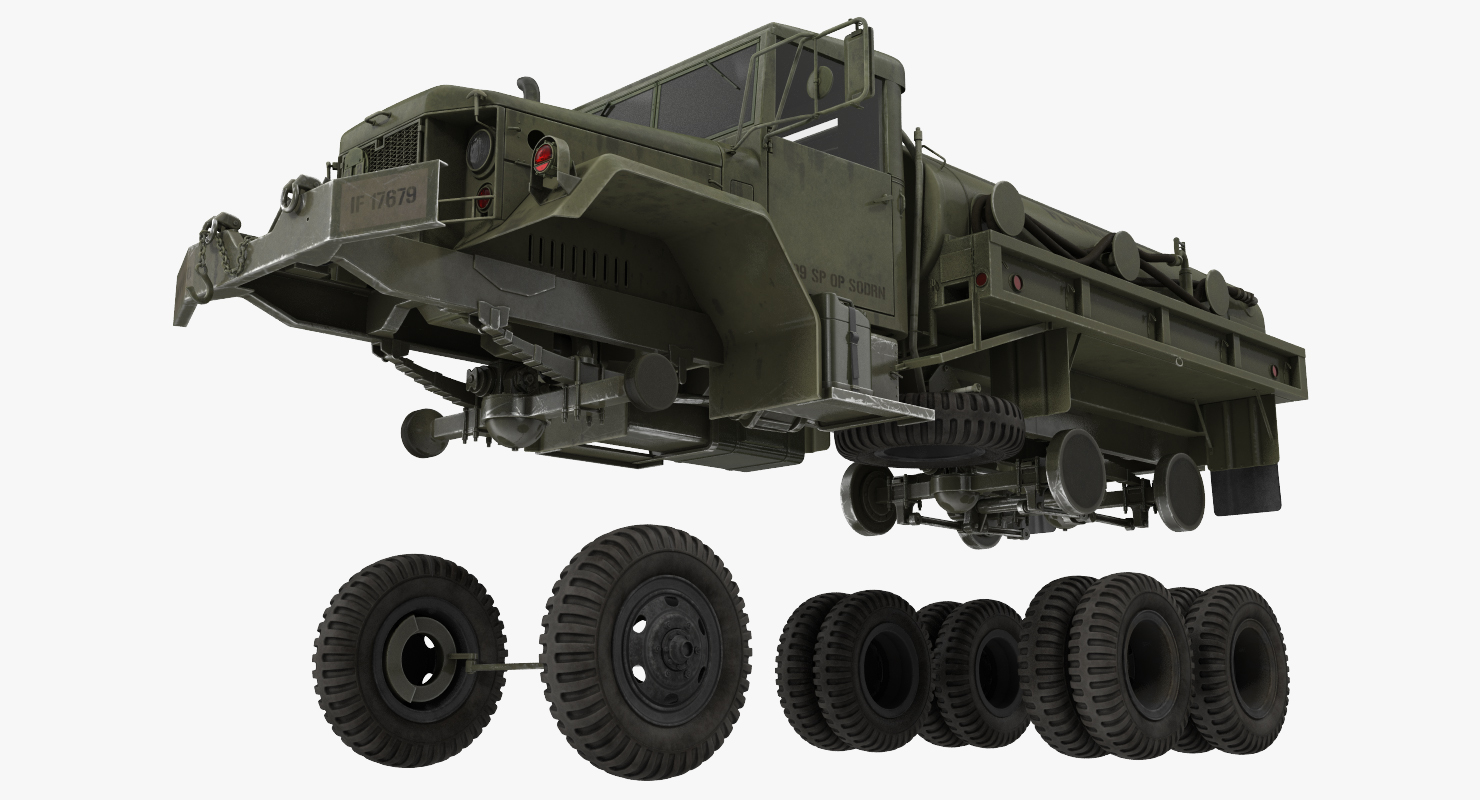 US Army Fuel Tank Truck m49 Rigged 3D model