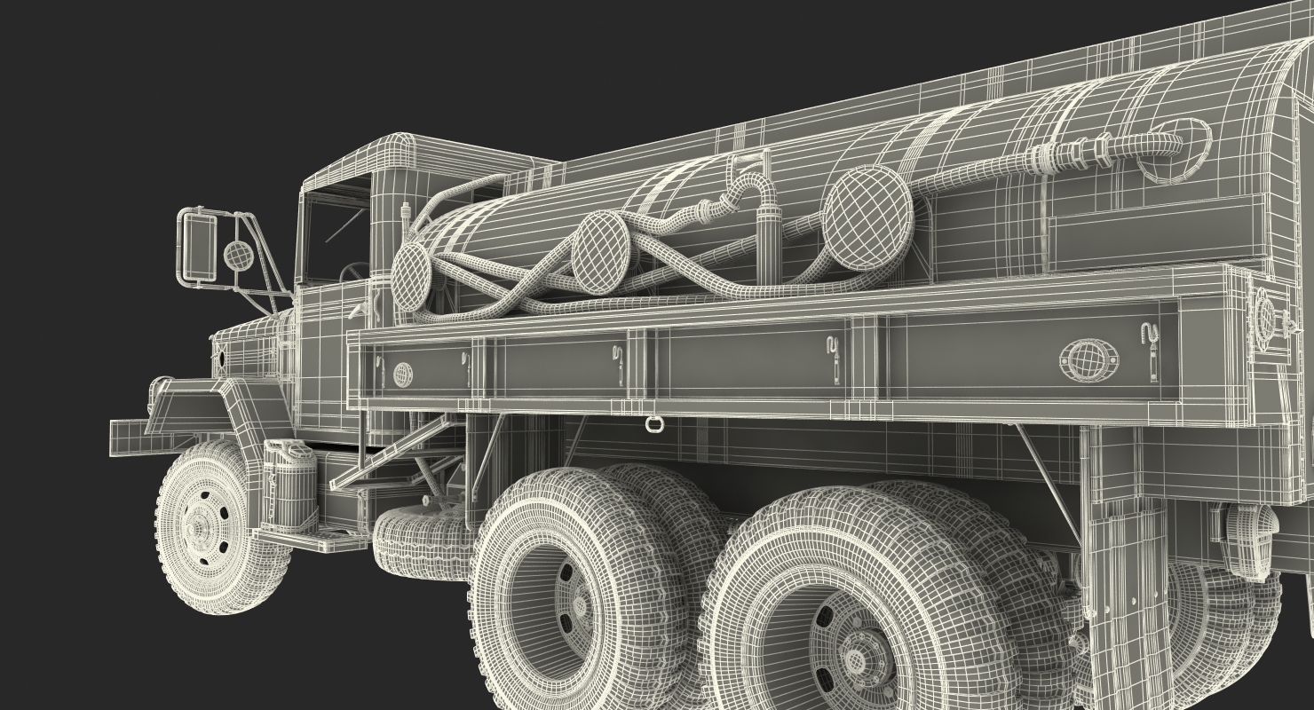 US Army Fuel Tank Truck m49 Rigged 3D model