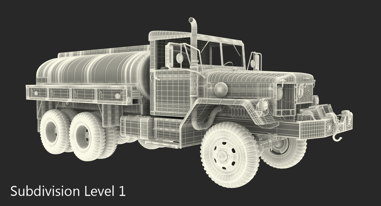 US Army Fuel Tank Truck m49 Rigged 3D model