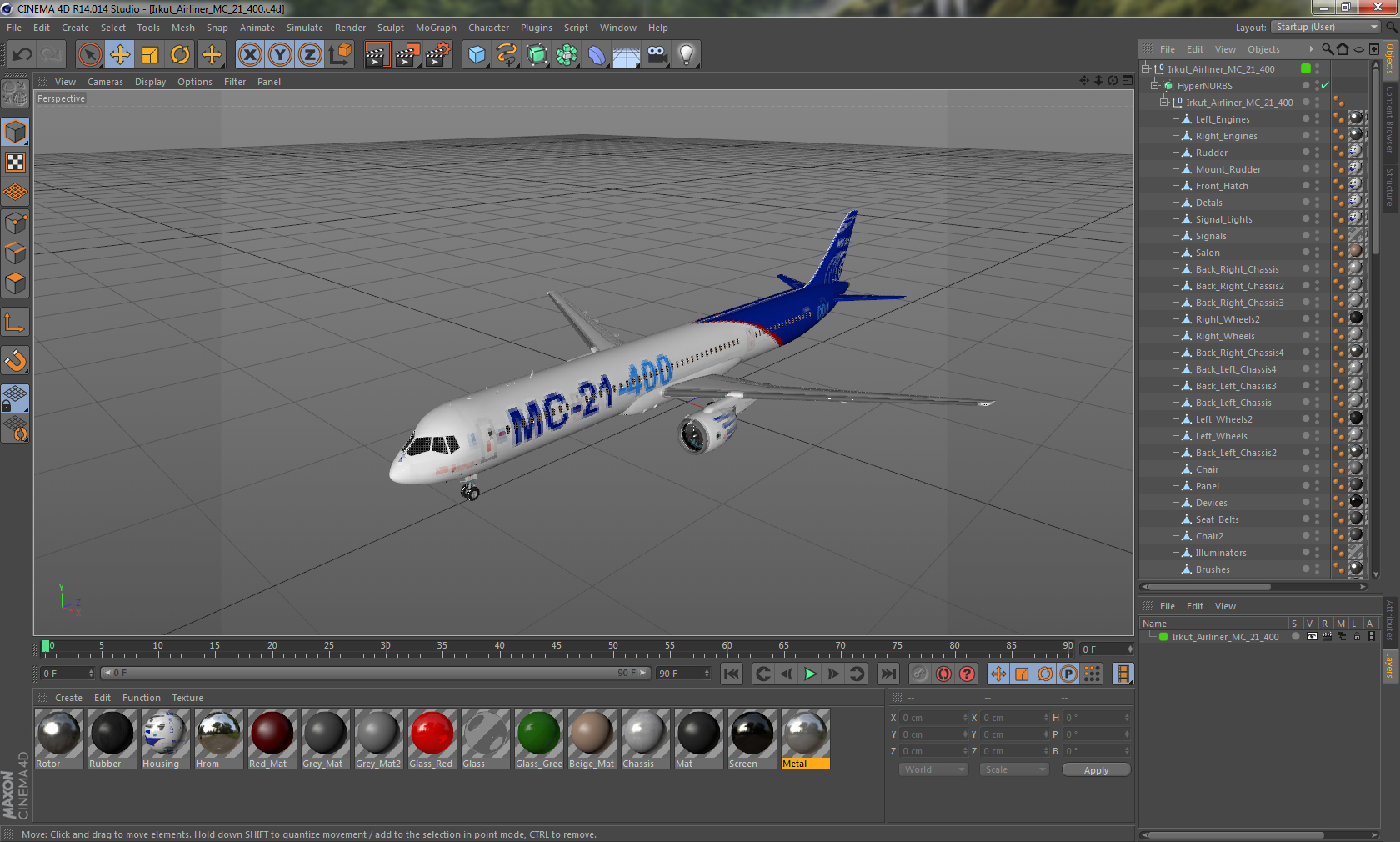 Irkut Airliner MC 21 400 3D model
