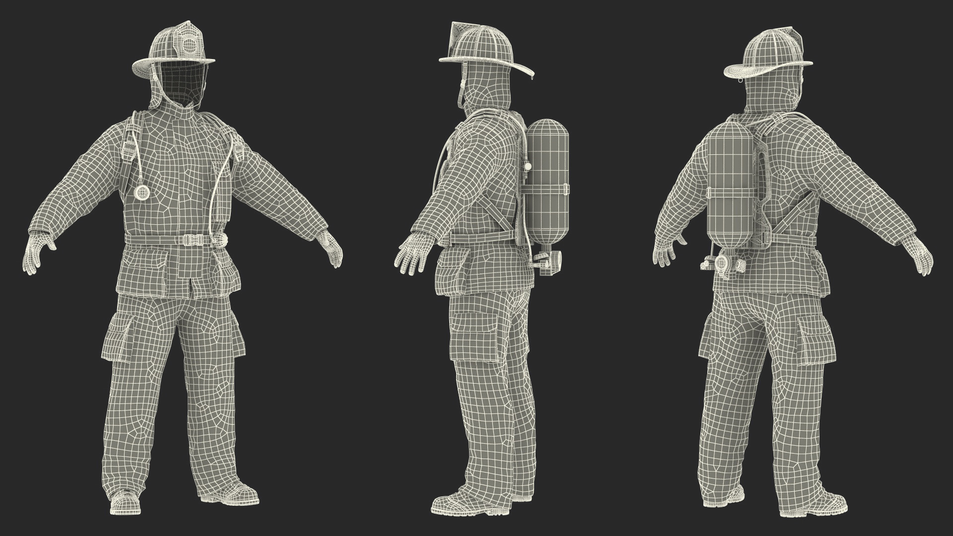 High Visibility Firefighter Suit 3D