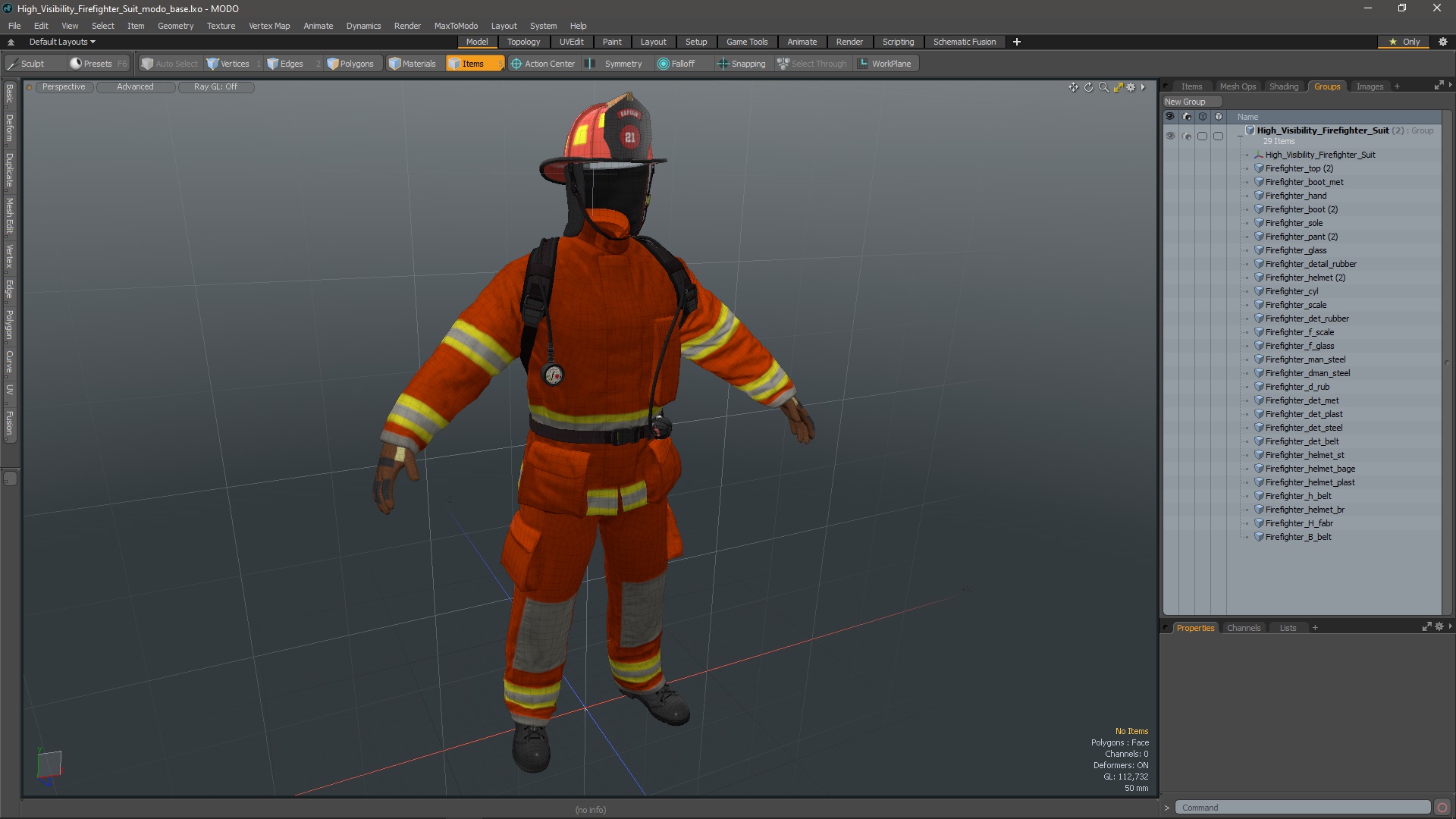 High Visibility Firefighter Suit 3D