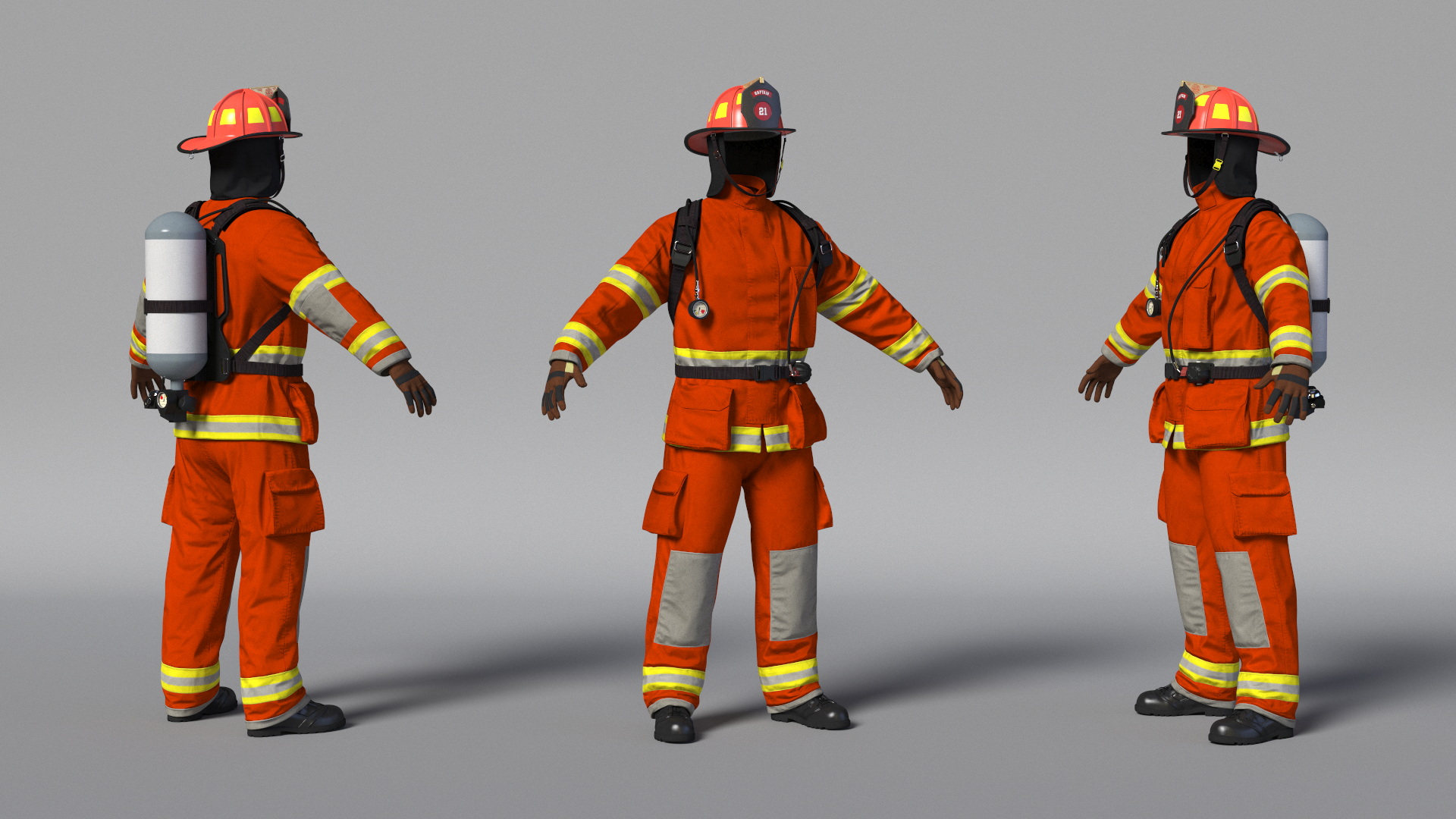 High Visibility Firefighter Suit 3D