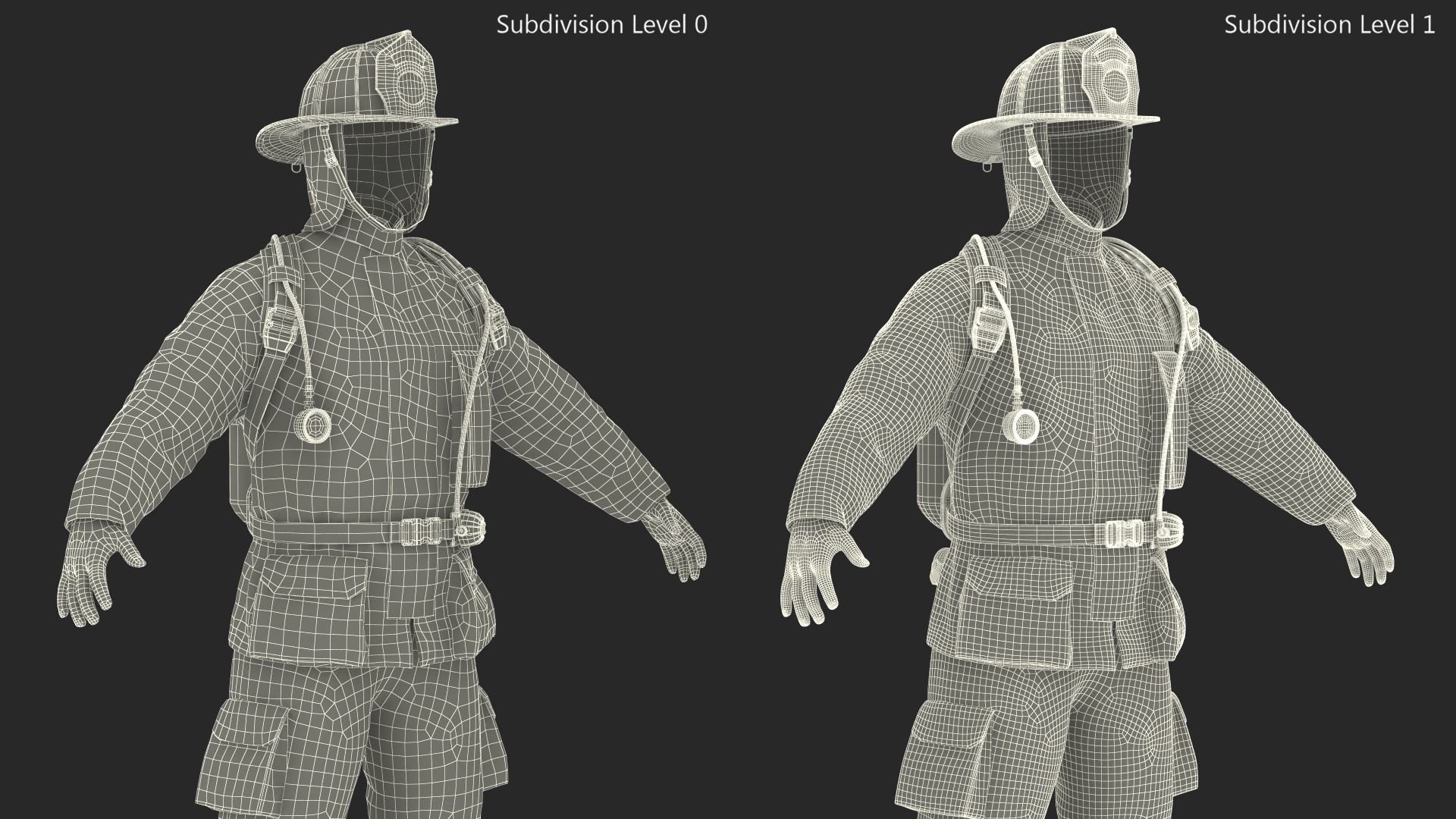 High Visibility Firefighter Suit 3D