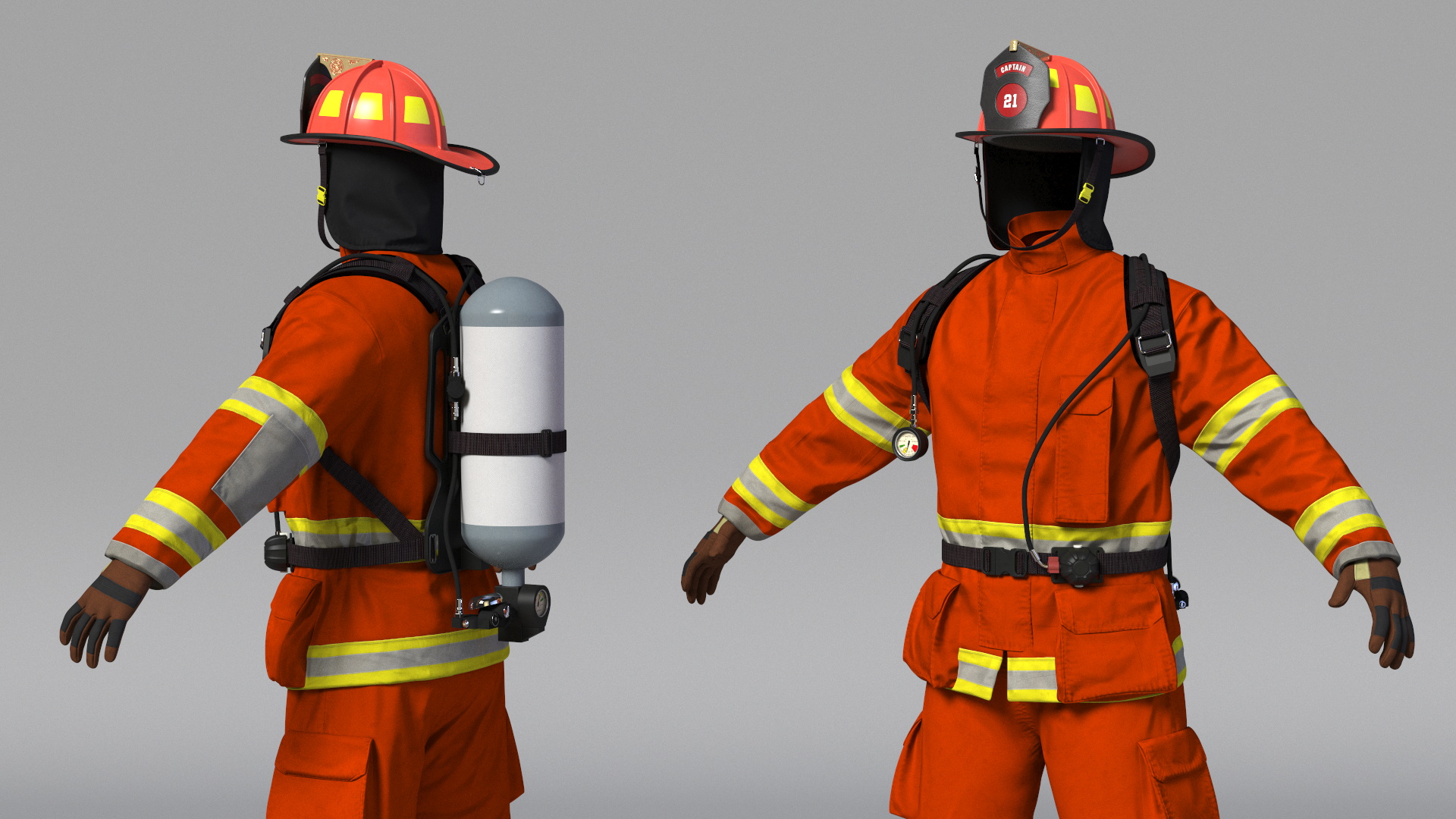 High Visibility Firefighter Suit 3D
