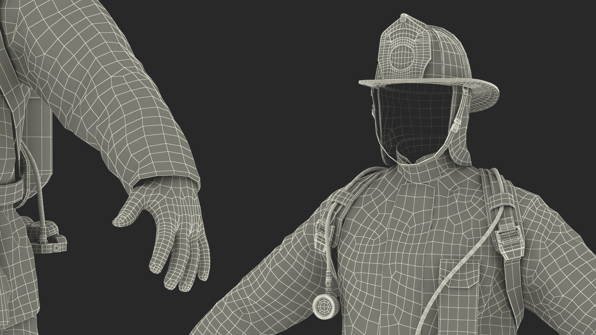 High Visibility Firefighter Suit 3D