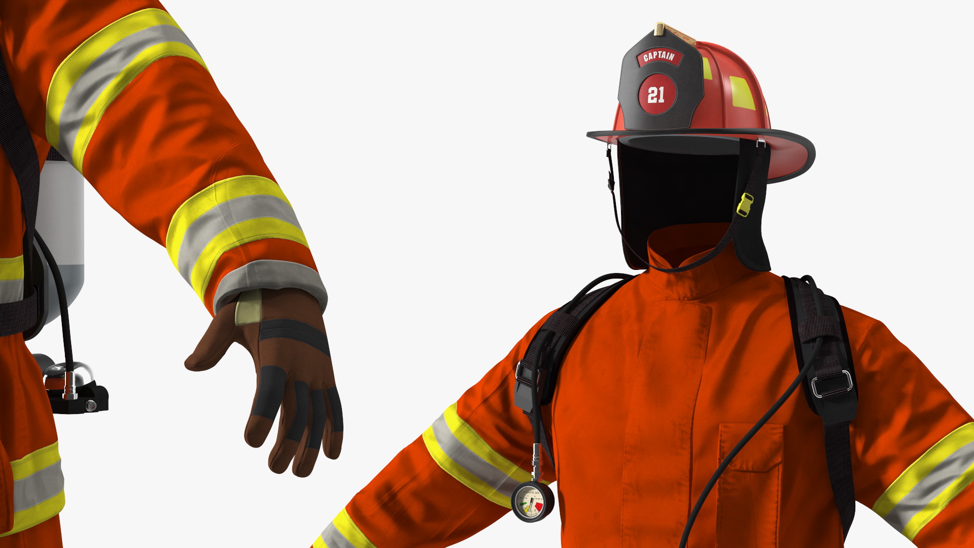 High Visibility Firefighter Suit 3D